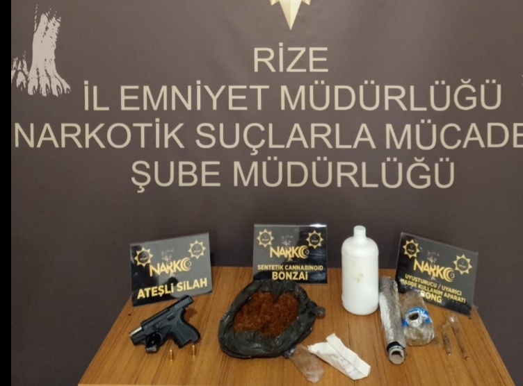 Rize’de yapılan uyuşturucu operasyonunda 1 kişi tutuklandı