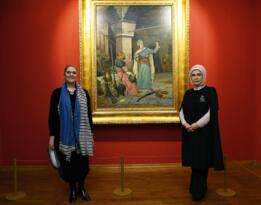 Emine Erdoğan,Michal Herzog İle Resim ve Heykel Müzesi’nde sergi açılışı yaptı
