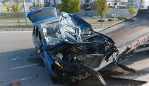 Samsun'da Takla atan araçtaki sürücüyü emniyet kemeri kurtardı