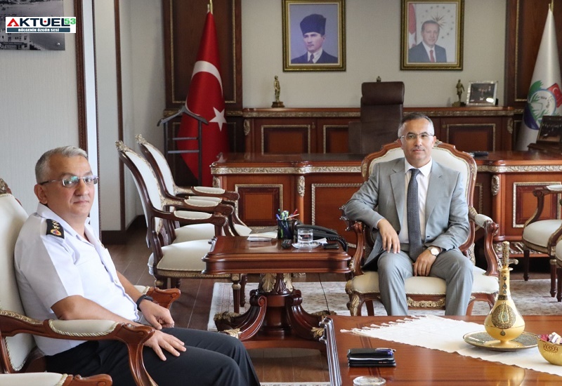 Rize İl Jandarma Komutanlığına Atanan Albay Ali Güngör ,Vali Kemal Çeber’i ziyaret etti