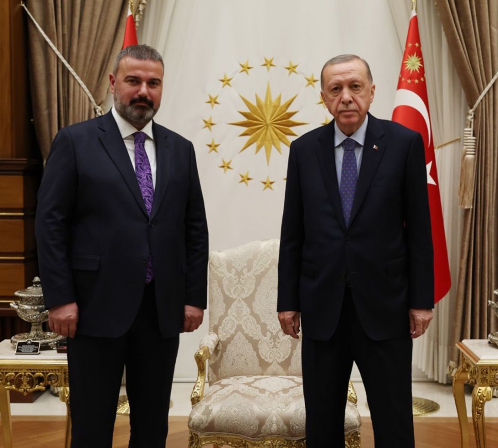 Cumhurbaşkanı Erdoğan,Başkan Turgut’u külliyede kabul etti