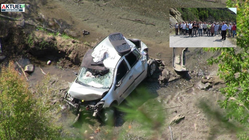 Artvin’de Otomobil uçuruma yuvarlandı, Köylüler Yolu Trafiğe Kapadı