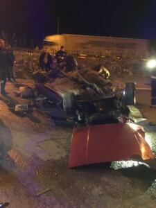 Rize'de Polis uygulamadan kaçan araç takla Atarak Pert Oldu, 1'i Ağır 4 Kişi Yaralandı