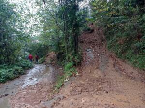 Rize'de heyelan nedeniyle kapanan 2 köy yolu için çalışmalar sürüyor