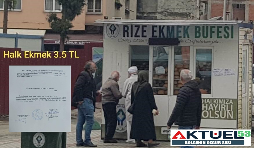 Gıda Teröristleri Yine Devrede,Türkiye’nin En Pahalı İllerinden Rize’de Ekmek yüzde 50 Zamlanıyor !