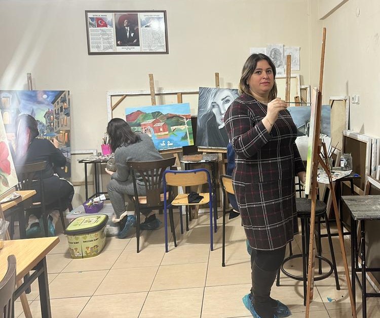 Rize’li Ressam,Depremi yağlı boya tablosunda anlattı