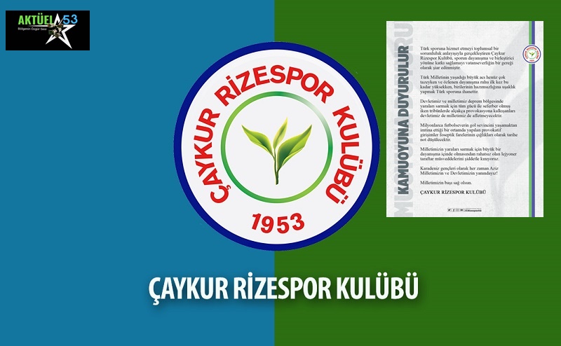 Rizespor Kulübünden, Fenerbahçe ve Beşiktaş Tribünlerinde Yaşanan Hükümet İstifa  Sloganlarıyla İlgili Kınama Mesajı !