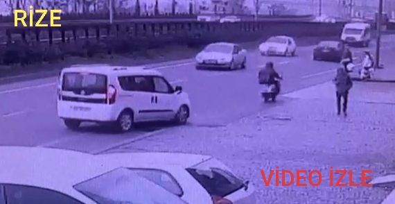 Rize’de motosikletin çarptığı yaya ağır yaralandı VİDEO