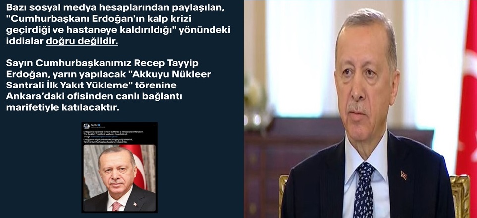 Cumhurbaşkanı Erdoğan’ın, Sağlık Durumuyla ilgili son dakika açıklaması