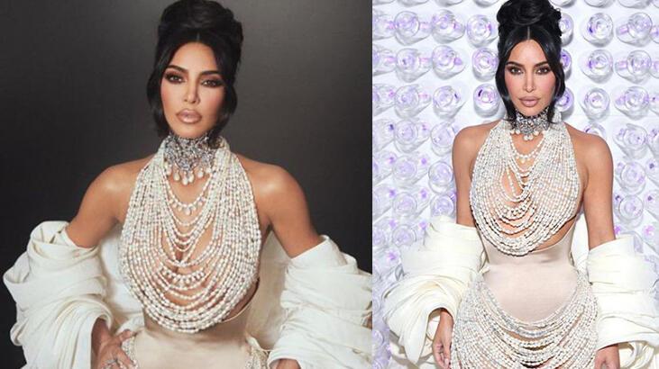 Kim Kardashian’ın Met Gala’daki elbisesi için kullanılan inci sayısı şaşırttı!