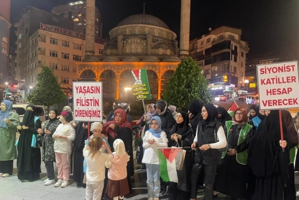 Rize’de AGD ve İHH’dan, Filistin’e destek yürüyüşü