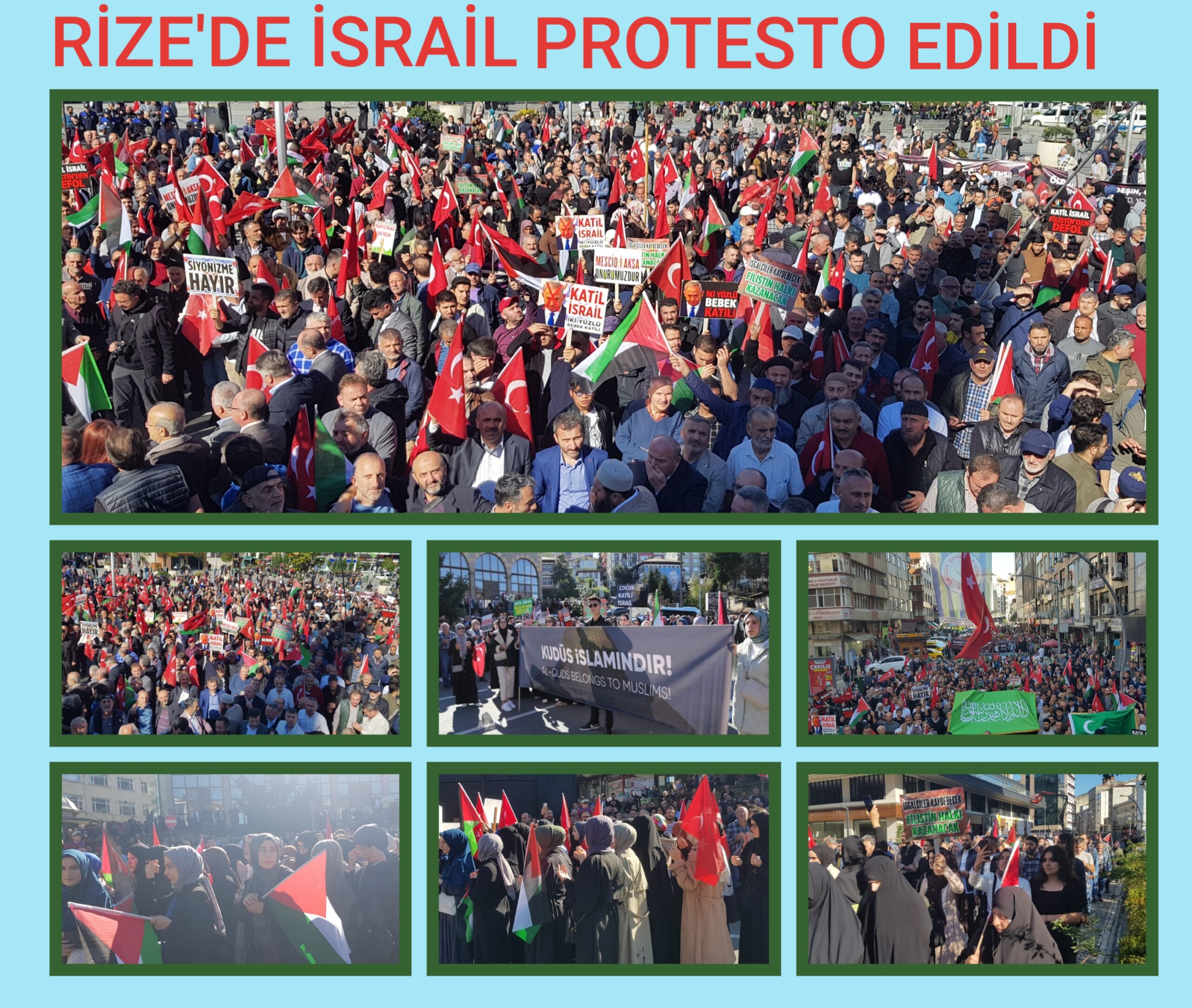 Terör örgütü İsrail’in,Gazze ‘de Yaptığı Soykırım, Rize’de Büyük Bir Protesto Eylemiyle Kınandı!