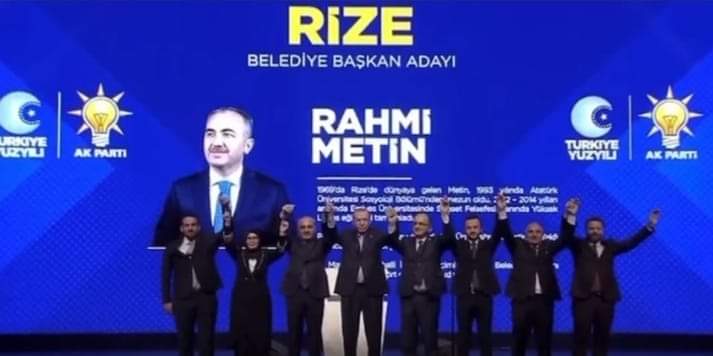 Rahmi Metin,2. kez Rize belediye başkanlığına aday gösterildi..
