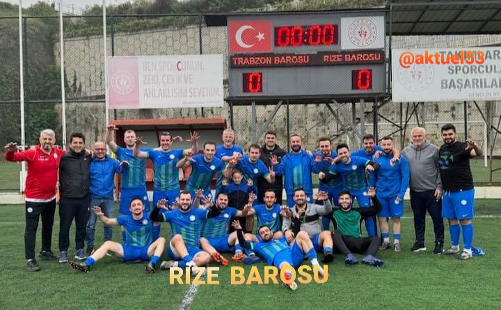RİZE  BAROSU,TRABZON BAROSUNU DEPLASMANDA 3-2 MAĞLÛP ETTİ..